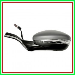 Retrovisore Sinistro Elettrico-Termico-Con Primer-Con Fanale-Chiudibile-Con Profilo Cromato-Convesso-Cromato