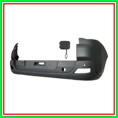 Paraurti Posteriore Con Primer-Con Tappo Coprigancio-Con Fori Modanature-Con Fori Pdc-Supporti Peugeot 3008-(Anno 2013-2017)