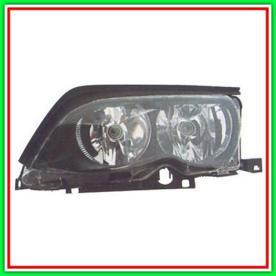 Proiettore Sinistro H7-H7 Elettrico Con Motore-Nero Bmw Serie 3-E46-(Anno 2001-2005)