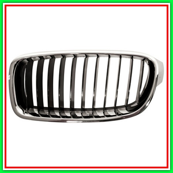 Griglia Radiatore Sinistra Cromata-Cromata-Nera-Mod Basis Bmw Serie 3-F30F31 Lci-(Anno 2015-2018)