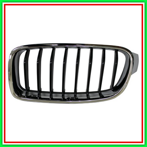 Griglia Radiatore Sinistra-Cromata-Nera-Mod Sport Line Bmw Serie 3-F30F31 Lci-(Anno 2015-2018)