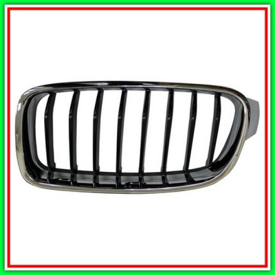 Griglia Radiatore Sinistra-Cromata-Nera-Mod Sport Line Bmw Serie 3-F30F31 Lci-(Anno 2015-2018)