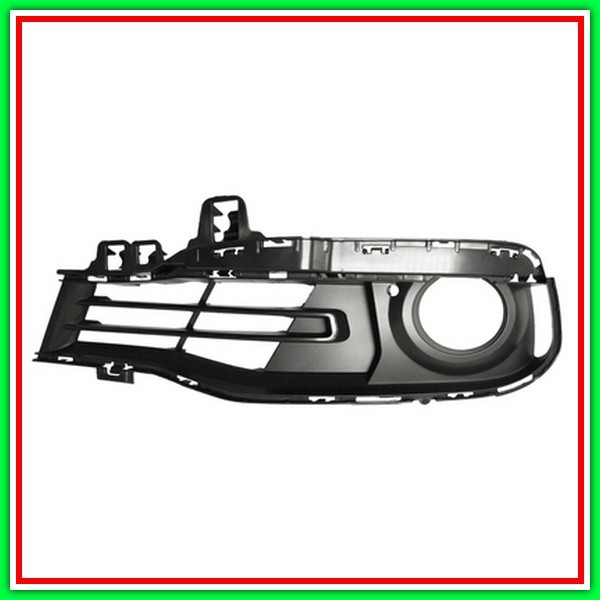 Griglia Sinistra Paraurti Goffrata Nera Parzialmente Aperta-Con Sede Fendinebbia Mod Luxury Bmw Serie 3-F30F31 Lci-(2015-2018)