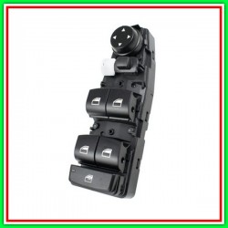 Pulsantiera Nera-4 Interruttori-Alzacristallo Porta Anteriore Sinistra-6 Pins Bmw-3 Series-F30/F31 Lci-Mod. 01/15-10/18