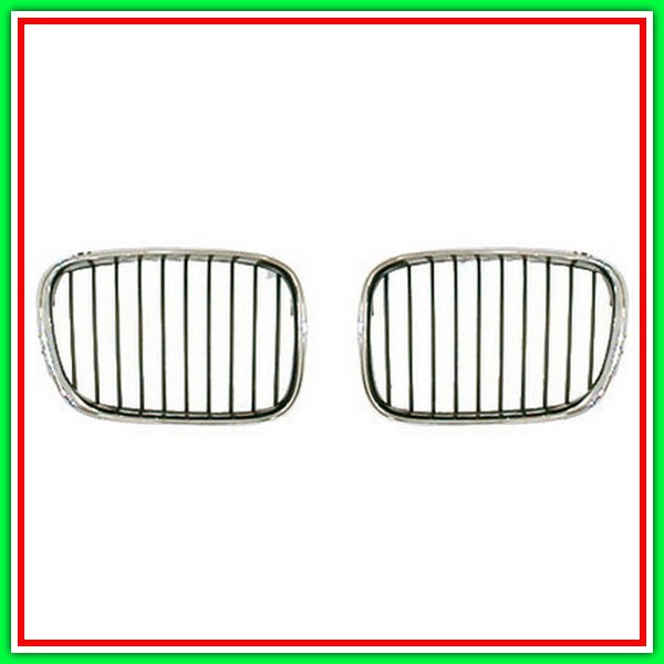 Griglia Radiatore Destra Cromata-Nera Nera Bmw Serie 5-E39-(Anno 2000-2003)