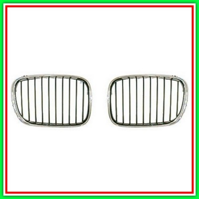 Griglia Radiatore Destra Cromata-Nera Nera Bmw Serie 5-E39-(Anno 2000-2003)