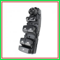 Pulsantiera Nera-4 Interruttori-Alzacristallo Porta Anteriore Sinistra-Con Funzione Chiusura Retrovisori-6 Pins