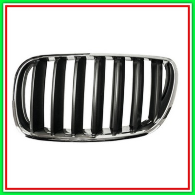 Griglia Radiatore Sinistra Cromata-Titanio Grigio-Scuro Bmw X3-E83-(Anno 2007-2010)