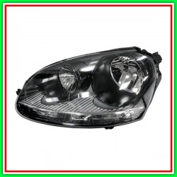 Proiettore Sinistro H7-H7 Elettrico Con Motore-Nero (Versione Hella) Vw Golf V Gti-(Anno 2004-2009)