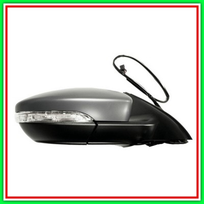 Retrovisore Destro Elettrico-Termico-Con Primer-Con Fanale-Convesso-Cromato 16H6P Vw Jetta-(Anno 2010-2014)