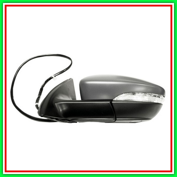Electric-Thermal Right Rearview Mirror With Primer-With Headlight-With Courtesy-Closeable Light-With Memory-Convex-Chrome 16H13P