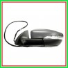Electric-Thermal Right Rearview Mirror With Primer-With Headlight-With Courtesy-Closeable Light-With Memory-Convex-Chrome 16H13P
