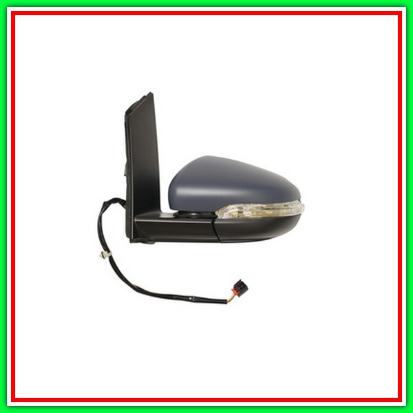 Retrovisore Sinistro Elettrico-Termico Con Primer-Con Fanale-Asferico-Cromato-16H6P Vw Touran-(Anno 2010-2015)