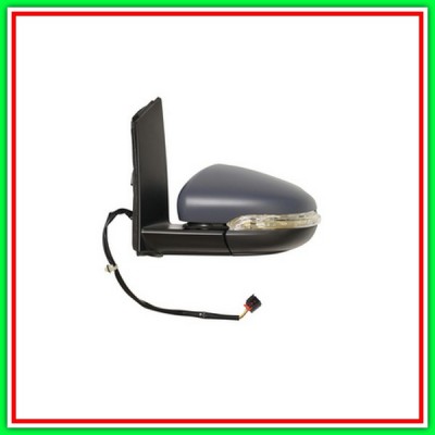 Retrovisore Sinistro Elettrico-Termico Con Primer-Con Fanale-Asferico-Cromato-16H6P Vw Touran-(Anno 2010-2015)