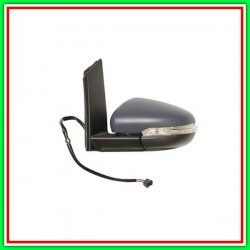 Retrovisore Sinistro Elettrico-Termico-Con Primer-Chiudibile-Con Fanale-Con Luce Cortesia-Asferico-Cromato-16H11P