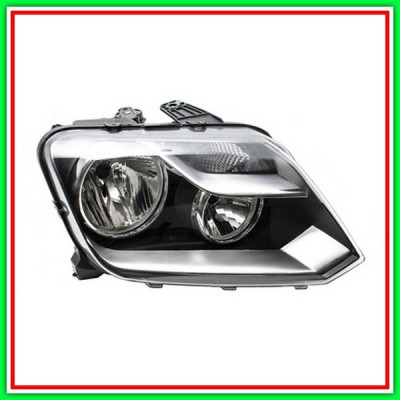 Proiettore Destro H7+H1 Elettrico Con Motore-Nero-Versione Valeo Volkswagen-Amarok-Mod. 06/12-10/16