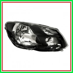 Proiettore Destro H4 Elettrico Con Motore-Bordo Nero Vw Caddy-(Anno 2010-2015)