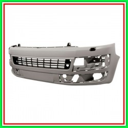 Paraurti Anteriore Con Primer Con Fori Lavafari-Con Tracce Pdc Con Griglia Centrale Vw T5-(Anno 2009-2015)
