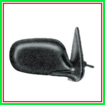 Retrovisore Sinistro A Cavi-Nero-Convesso-Cromato Nissan Micra K11-(Anno 2000-2002)