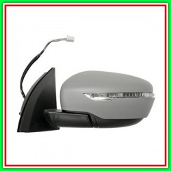 Left Electric-Thermal RearView Mirror With Primer-With Headlight-Convex-Chrome NISSAN Qashqai-(Year 2014-2017)