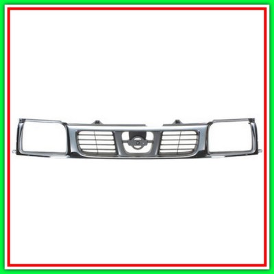 Griglia Radiatore Cromata Grigio-Argento Nissan Navara-King Cab-(Anno 1997-2001)