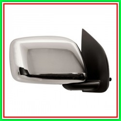 Black-Convex-Chrome Manual Right RearView Mirror with Chrome Shell NISSAN Navara-Pathfinder (D40)-(Year 2005-2010)