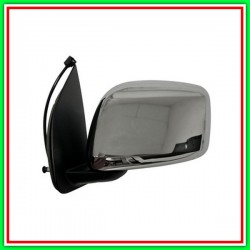 Black-Convex-Chrome Electric Left RearView Mirror with Chrome Shell NISSAN Navara-Pathfinder (D40)-(Year 2005-2010)