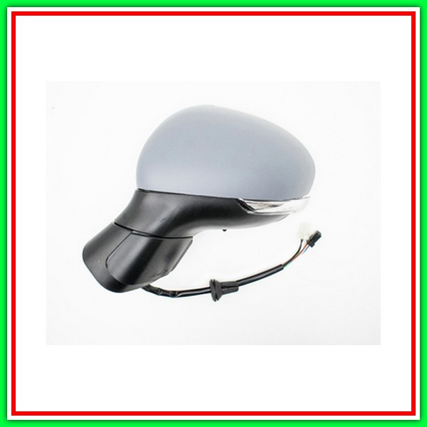 Retrovisore Sinistro Elettrico-Termico Con Primer-Con Fanale-Convesso-Cromato Fiat 500 X City Look-(Anno 2015-2018)