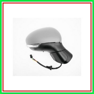 Retrovisore Destro Elettrico-Termico-Con Primer-Con Sonda-Con Fanale-Chiudibile-Convesso-Cromato-10 Pins