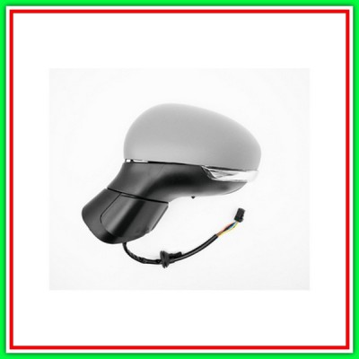 Retrovisore Sinistro Elettrico-Termico Con Primer-Con Fanale-Chiudibile-Convesso-Cromato-8 Pins Fiat 500 X City Look-(2015-2018)