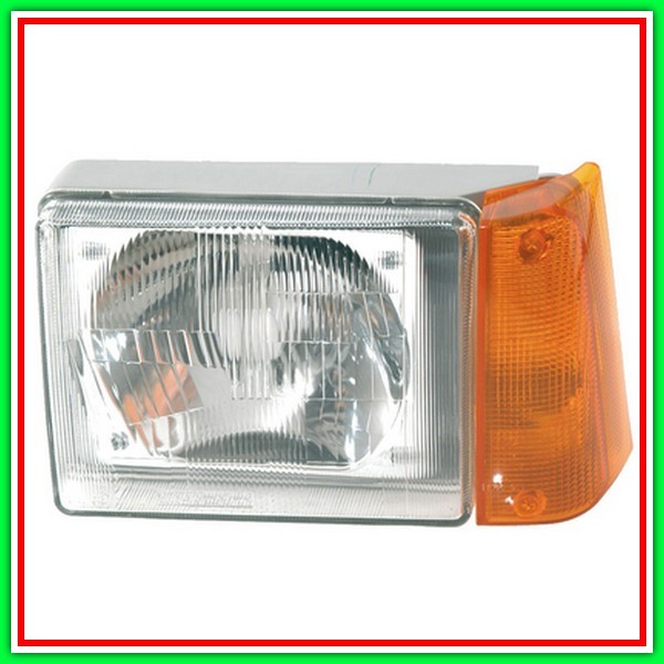 Asymmetrical Projector Right H5 Electric Without Motor With Orange Head FIAT Panda-(Year 1986-2003)