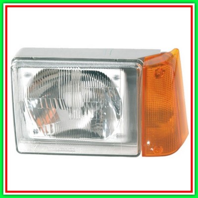 Asymmetrical Projector Right H5 Electric Without Motor With Orange Head FIAT Panda-(Year 1986-2003)