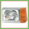Asymmetrical Projector Right H5 Electric Without Motor With Orange Head FIAT Panda-(Year 1986-2003)