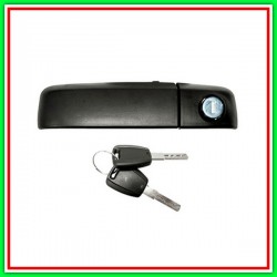 Black Left Front Outer Handle-With hole NOTTOLINO-With Set Keys Desmo FIAT Panda-(Year 2003-2011)