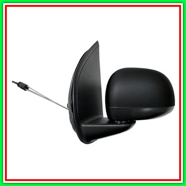 Retrovisore Sinistro A Cavi-Nero-Convesso-Cromato Fiat Panda-(Anno 2012 In Poi)