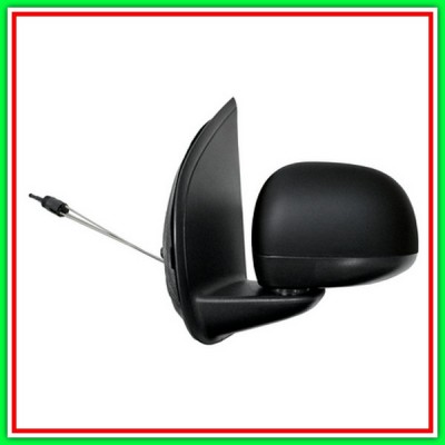 Retrovisore Sinistro A Cavi-Nero-Convesso-Cromato Fiat Panda-(Anno 2012 In Poi)