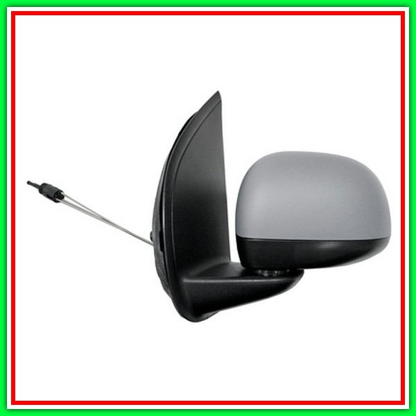 Left Cable Rearview Mirror With Primer-Convex-Chrome FIAT Panda-(Year 2012 Onwards)