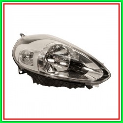 Proiettore Destro H4 Elettrico Cromato-Con Motore Fiat Punto-(Anno 2012-2017)