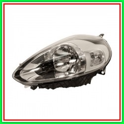 Proiettore Sinistro H4 Elettrico Cromato-Con Motore Fiat Punto-(Anno 2012-2017)