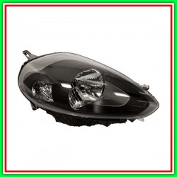 Proiettore Destro H4 Elettrico Con Motore-Nero Fiat Punto-(Anno 2012-2017)