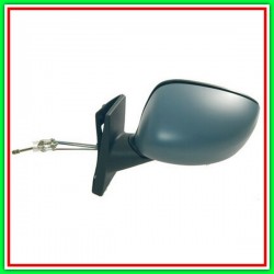 Left Cable Rearview Mirror With Primer-Convex-Chrome FIAT Idea-(Year 2003-2005)