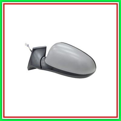 Electric Left Rearview Mirror With Primer-Chrome-Convex-Mod 2008 Onwards FIAT Idea-(Year 2005-2012)