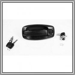Black Left Front Outer Handle-With hole NOTTOLINO-With Key Set FIAT Qubo-(Year 2008-2016)