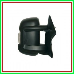 Retrovisore Destro Manuale Nero-Braccio Corto-Con Fanale-Convesso-Cromato-Lampadina 5W Fiat Ducato-(Anno 2006-2014)