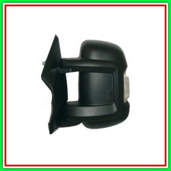 Retrovisore Sinistro Manuale Nero Con Fanale Con Sonda-Braccio Corto-Lampadina 5W Fiat Ducato-(Anno 2006-2014)