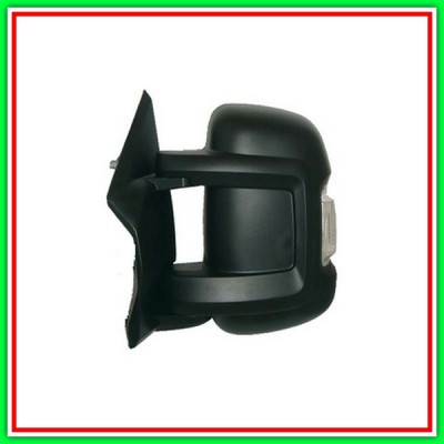 Retrovisore Sinistro Manuale Nero Con Fanale Con Sonda-Braccio Corto-Lampadina 5W Fiat Ducato-(Anno 2006-2014)
