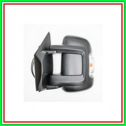 Retrovisore Sinistro Manuale Nero Con Fanale Con Sonda-Braccio Corto-Lampadina 16W Fiat Ducato-(Anno 2006-2014)