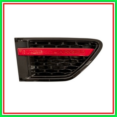 Griglia Nera-Rossa Parafango Anteriore Destro - Mod Autobiography Design Exclusive Land Rover Range Rover-Sport-L320-(2010-2013)