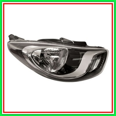 Proiettore Destro H4 Elettrico Con Motore-Nero Hyundai I10 (Pa)-(Anno 2010-2013)