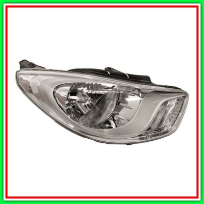 Proiettore Destro H4 Elettrico Cromato-Con Motore Hyundai I10 (Pa)-(Anno 2010-2013)